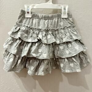 Mini Boden Grey Heart Tiered Ruffle Skort